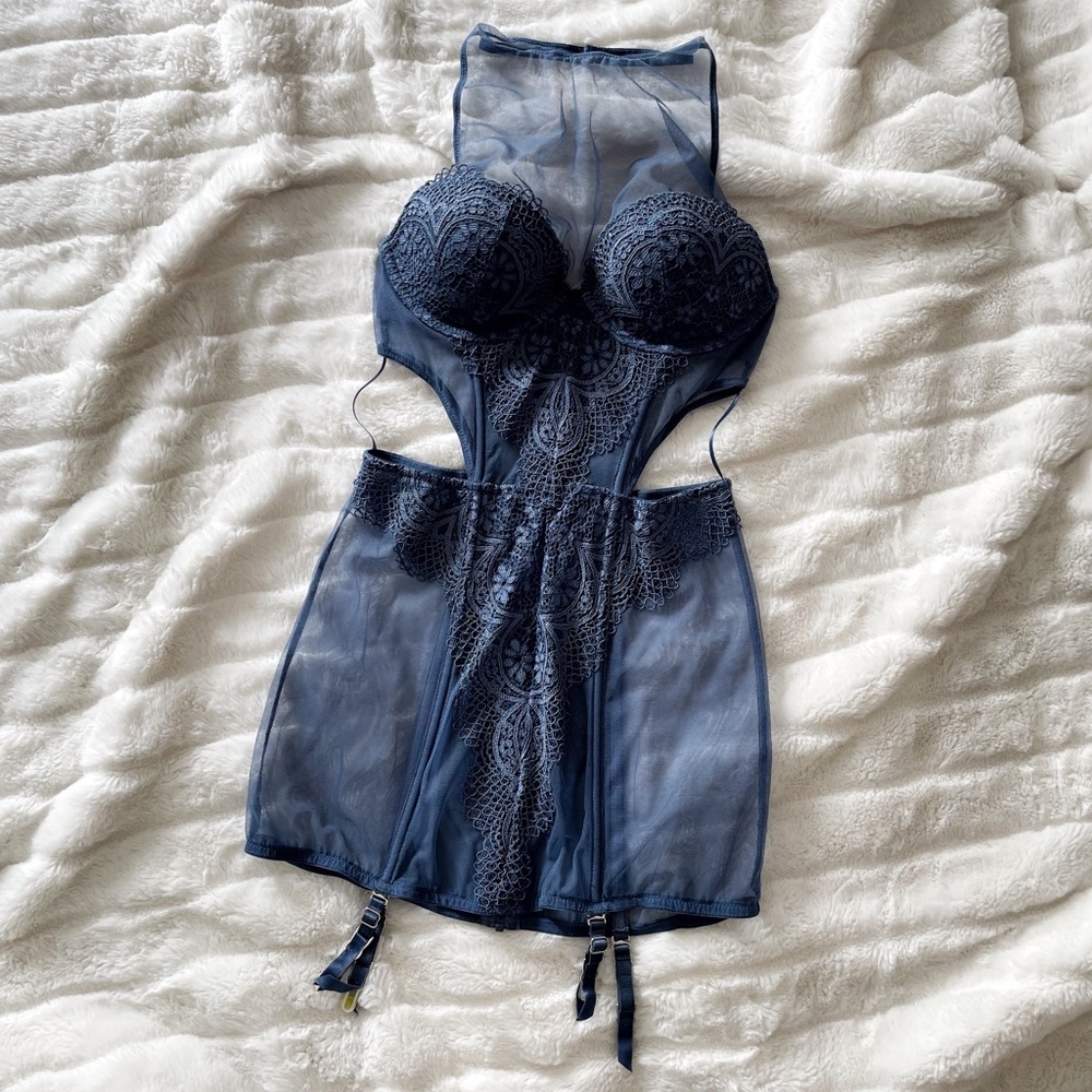 Victoria’s Secret Blue Garter Slip